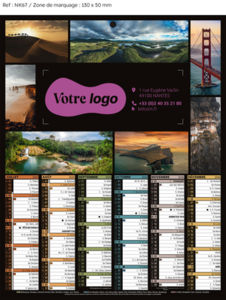 Calendrier bancaire Paysages Mini publicitaire 3