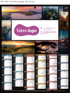 Calendrier bancaire Paysages Mini publicitaire