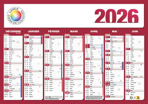 Calendrier bancaire personnalisé : Calendrier A4 2