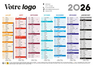 Calendrier bancaire personnalisé 3