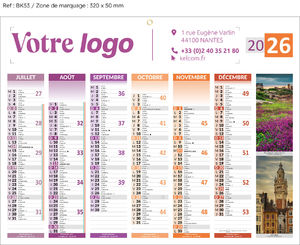 Calendrier bancaire publicitaire moyen 4 saisons, Medium Les 4 Saisons 1