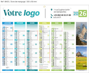 Calendrier bancaire publicitaire moyen 4 saisons, Medium Les 4 Saisons
