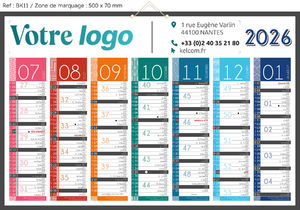Calendrier bancaire Tendance Maxi publicitaire