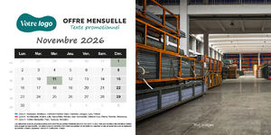 Calendrier chevalet 100% personnalisé 12