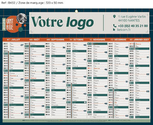 Calendrier de banque publicitaire déco, Vintage Medium 1