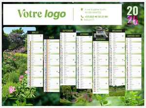 Calendrier personnalisable jardins 2025 2