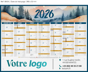 Calendrier publicitaire à personnaliser France , Medium Paysage France 1