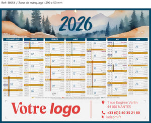 Calendrier publicitaire à personnaliser France , Medium Paysage France