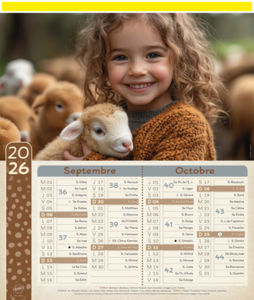 Calendrier publicitaire animaux, Enfants et animaux 4