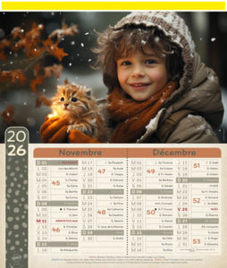 Calendrier publicitaire animaux, Enfants et animaux 5