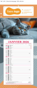 Calendrier publicitaire bloc animaux, Nos animaux Préférés 3
