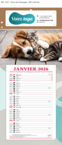 Calendrier publicitaire bloc animaux, Nos animaux Préférés
