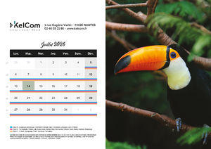 Calendrier publicitaire chevalet Animaux Paysage 7