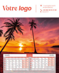 Calendrier publicitaire plage, Plages du monde 1