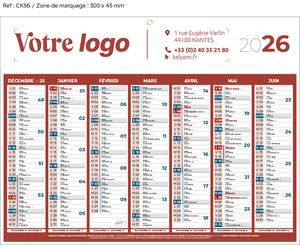 Calendrier publicitaires, Classique Medium 1