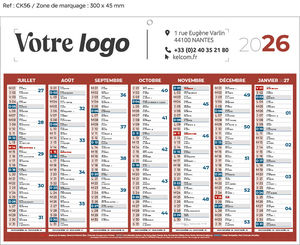 Calendrier publicitaires, Classique Medium
