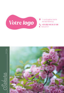 Calendriers de poches publicitaires fleurs, Floralis 3