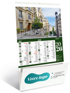 Calendriers publicitaire vide poche, Sites de France 2