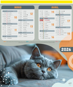 Calendriers publicitaires chats, Chiens et Chats 1