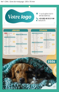 Calendriers publicitaires chats, Chiens et Chats