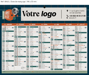 Mini calendrier publicitaire, Vintage Mini
