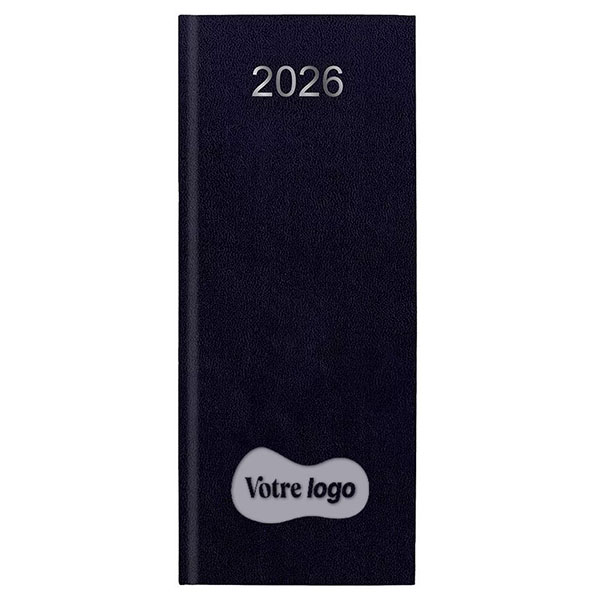 Agenda personnalisable entreprise : Agenda entreprise caisse long Bleu marine