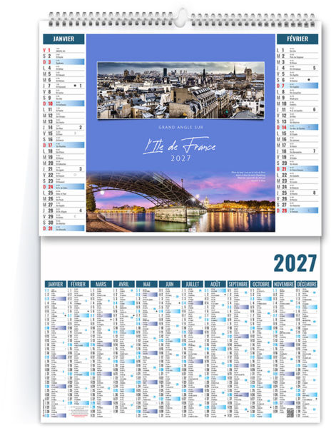 Calendrier 2 en 1 personnalisable Échappées 2027