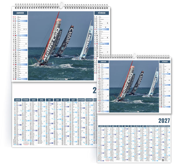 Calendrier 2 en 1 personnalisable Marin 2027