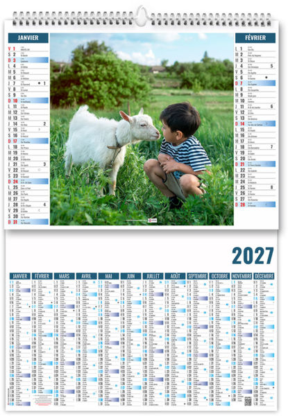 Calendrier 2 en 1 publicitaire Enfants 2027