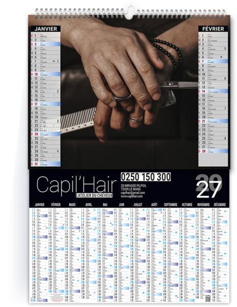 Calendrier 2 en 1 publicitaire Illustre 2 en 1 Création 2027