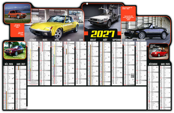 Calendrier bancaire entreprise Jacky 2027