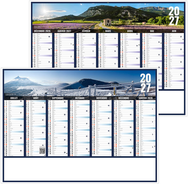 Calendrier bancaire entreprise Liberté Auvergne-Rhône-Alpes 2027