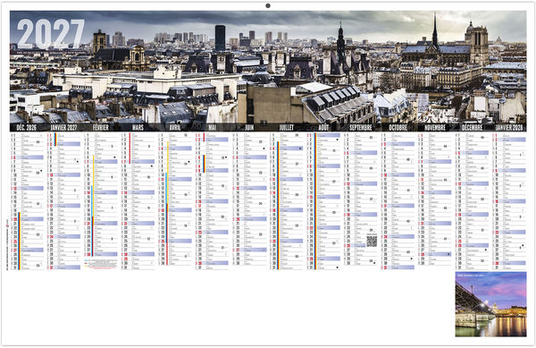 Calendrier bancaire entreprise Libre Choix Parisien 2027