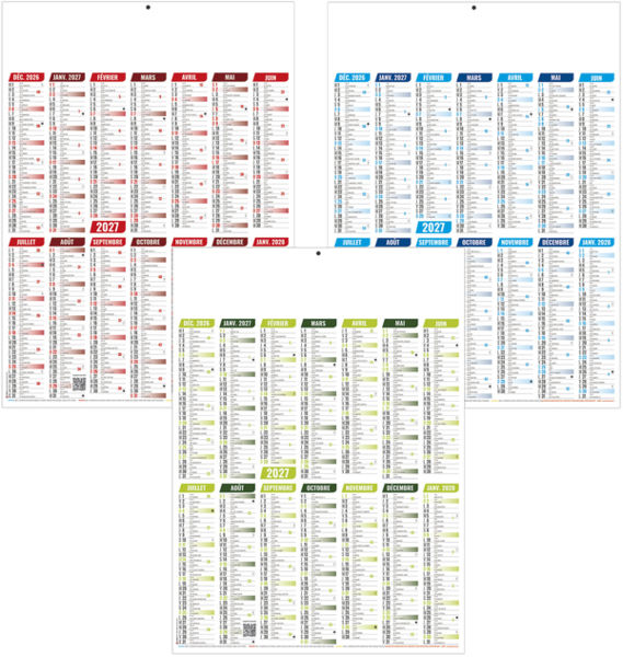 Calendrier bancaire entreprise Marianne 2027