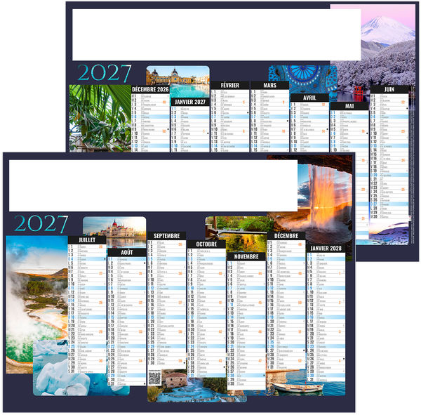 Calendrier bancaire entreprise Nature 2027