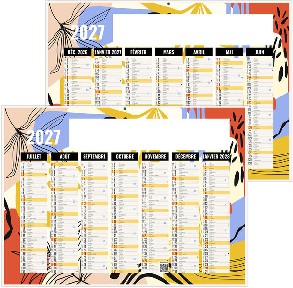 Calendrier bancaire entreprise Naturel 2027