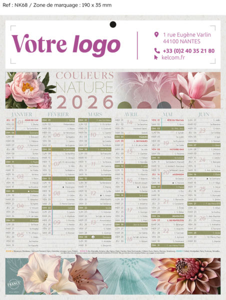 Calendrier bancaire Evasion Mini publicitaire