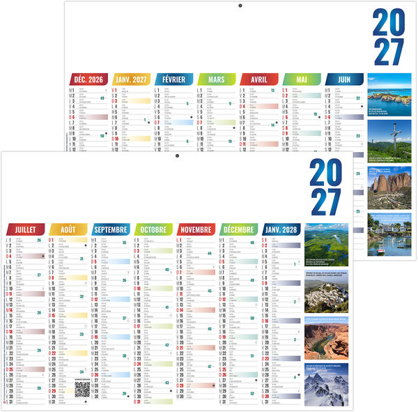 Calendrier bancaire personnalisable Alexandre 2027