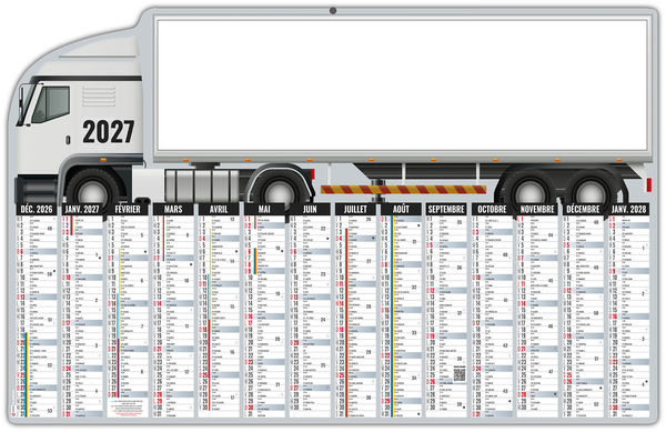 Calendrier bancaire personnalisable Camion 2027