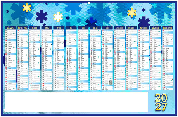 Calendrier bancaire personnalisable Croix Bleue 2027