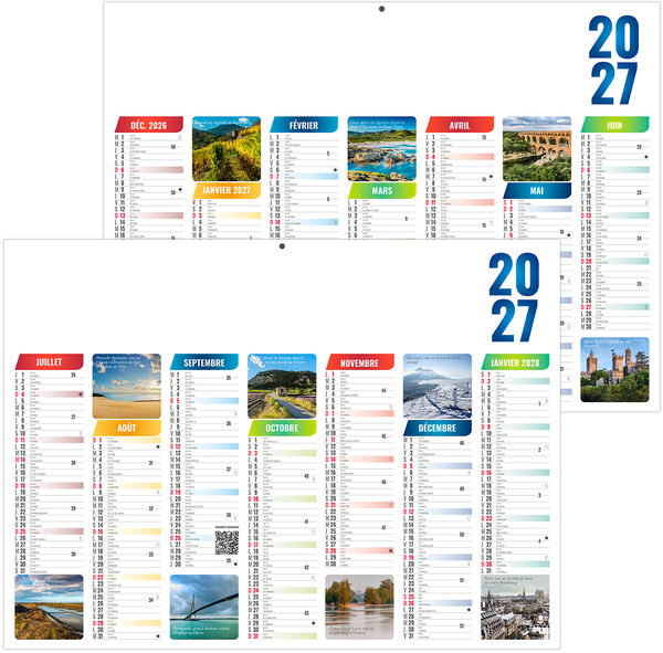 Calendrier bancaire personnalisable Émilien 2027