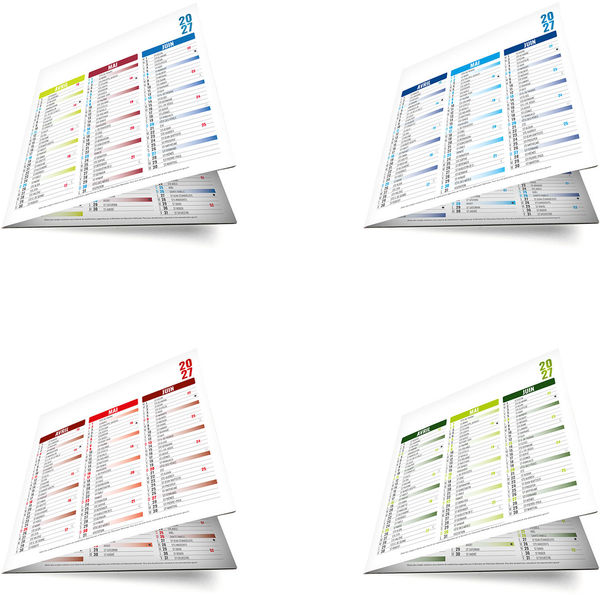 Calendrier bancaire personnalisable Origami Carré 2027