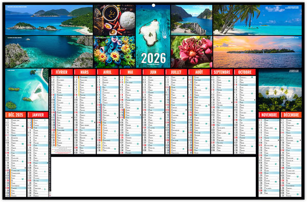 Calendrier bancaire personnalisé Atolls 2027