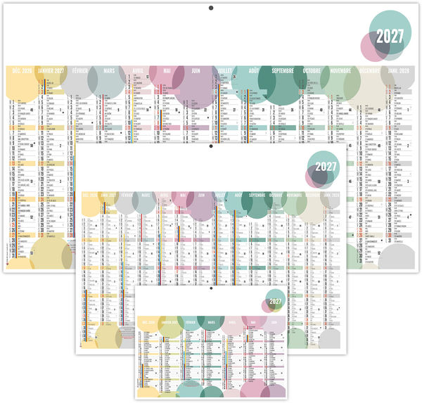 Calendrier bancaire personnalisé Bulles 2027