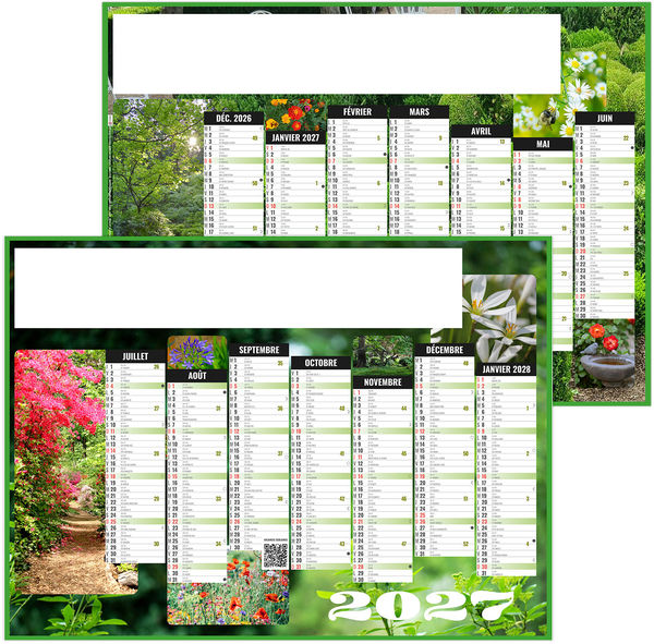 Calendrier bancaire personnalisé Jardins 2027