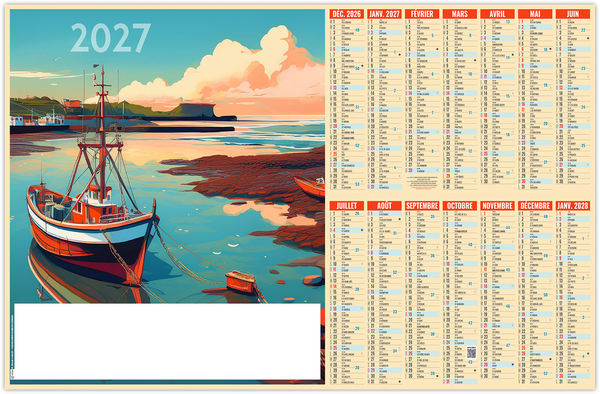Calendrier bancaire personnalisé Mouillage 2027