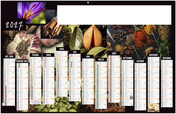 Calendrier bancaire publicitaire Condiments 2027