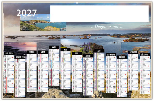 Calendrier bancaire publicitaire Degemer Mat 2027