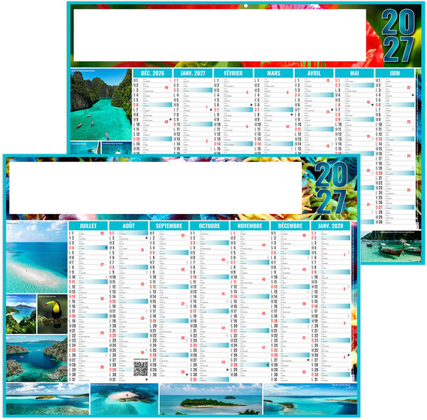 Calendrier bancaire publicitaire Exotic 2027