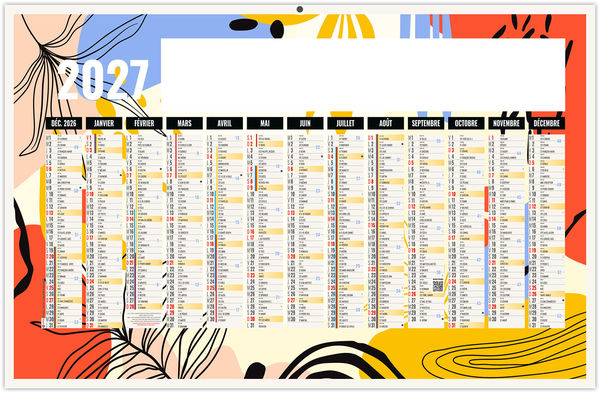 Calendrier bancaire publicitaire Flora 2027